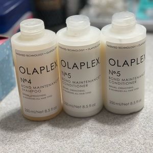 OLAPLEX Bond Maintenance shampoo, and two Bond Maintenance conditioner.